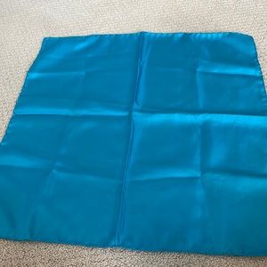 Turquoise 18” silk pocket square.